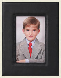 black Napa cowhide 4 x 6 photo frame