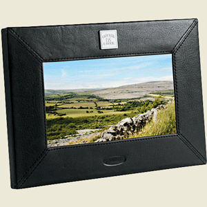 black Napa leather 7 inch digital picture frame