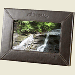 brown leather digital photo frame