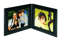 black leather 5 x 7 double landscape picture frames