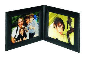 double 5x7 leather landscape picture frame