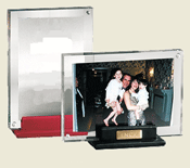 leather and acrylic desktop photo frame