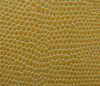 yellow pebble lizard textured leather